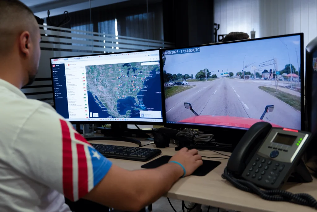 House of Trucking safety and maintenance specialist monitoring truck routes and road conditions