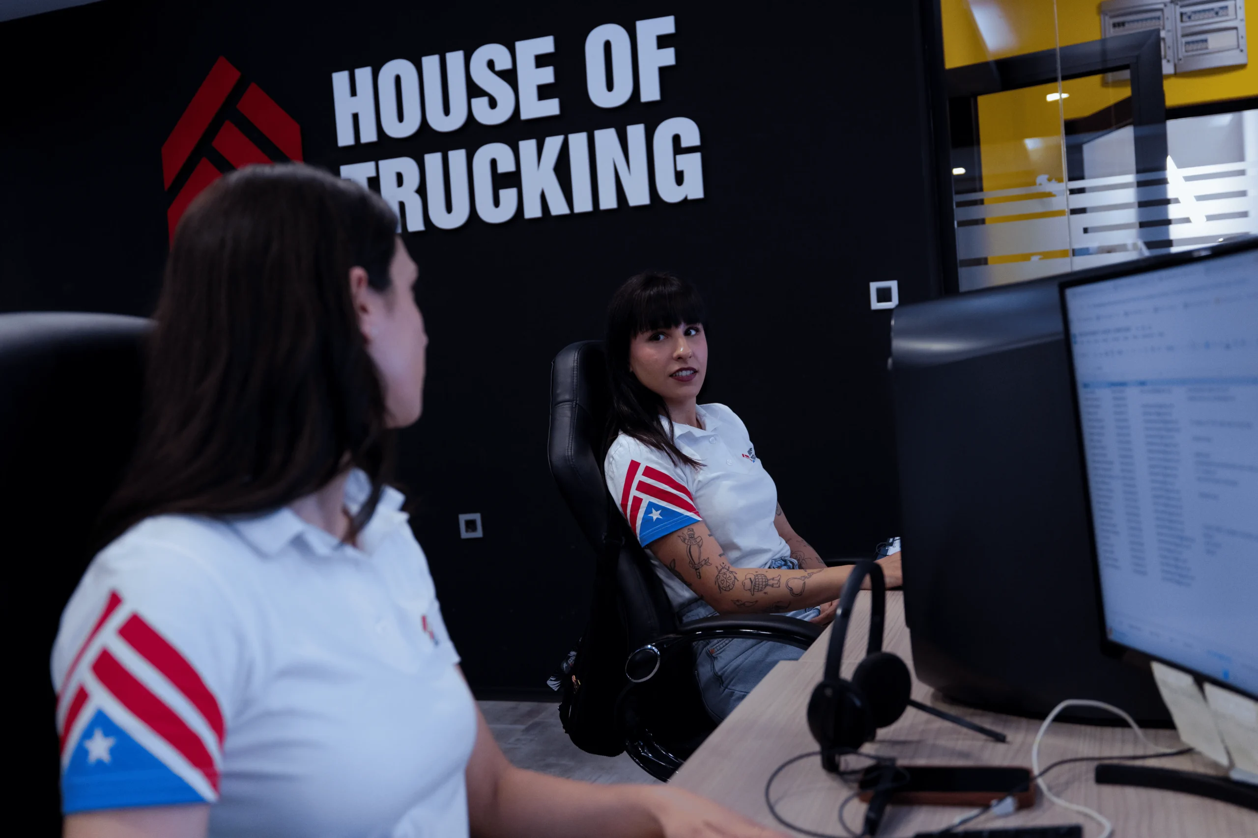 House of Trucking recruiters collaborating in the office