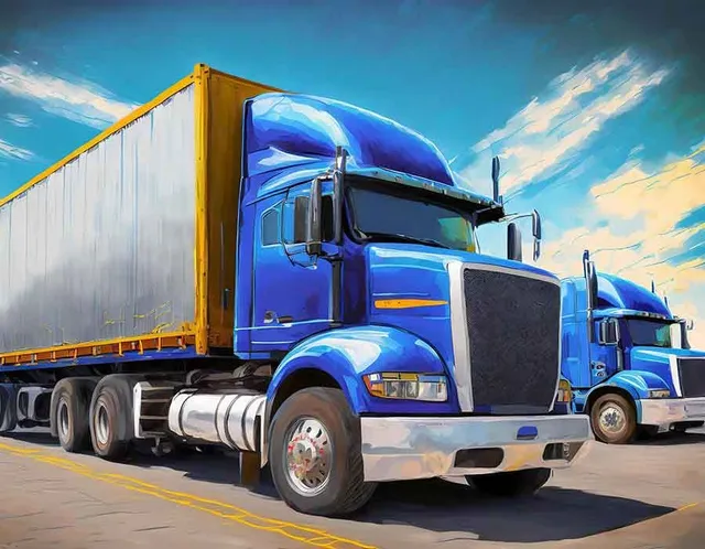 Blue semi-truck representing truckload freight rates